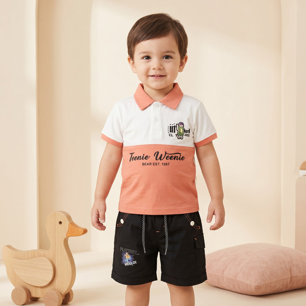 Teenie Weenie Bear Polo Shirt & Shorts Set