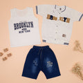 Boys Brooklyn NYC 3-Piece Set – Vest, Baseball Shirt & Denim Shorts