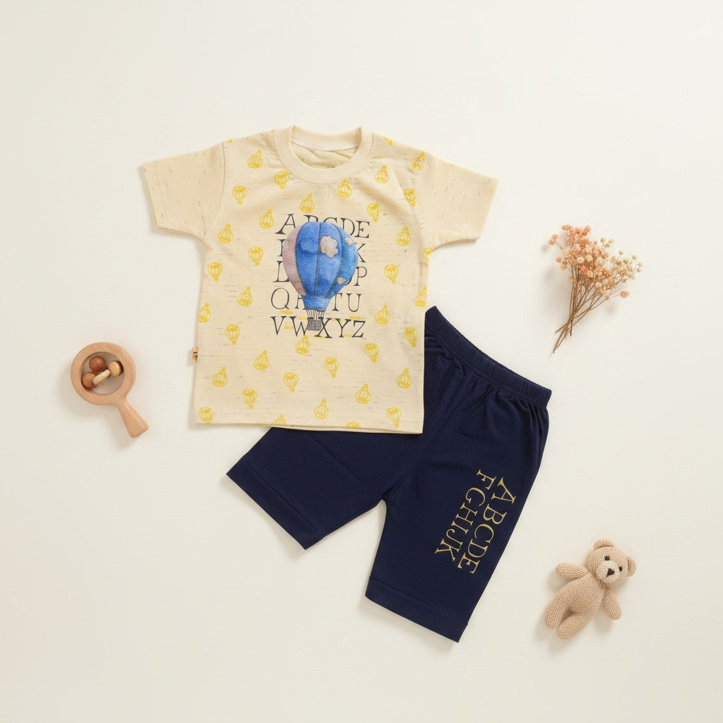Hot Air Balloon ABC 2-Piece Set (T-Shirt + Shorts)