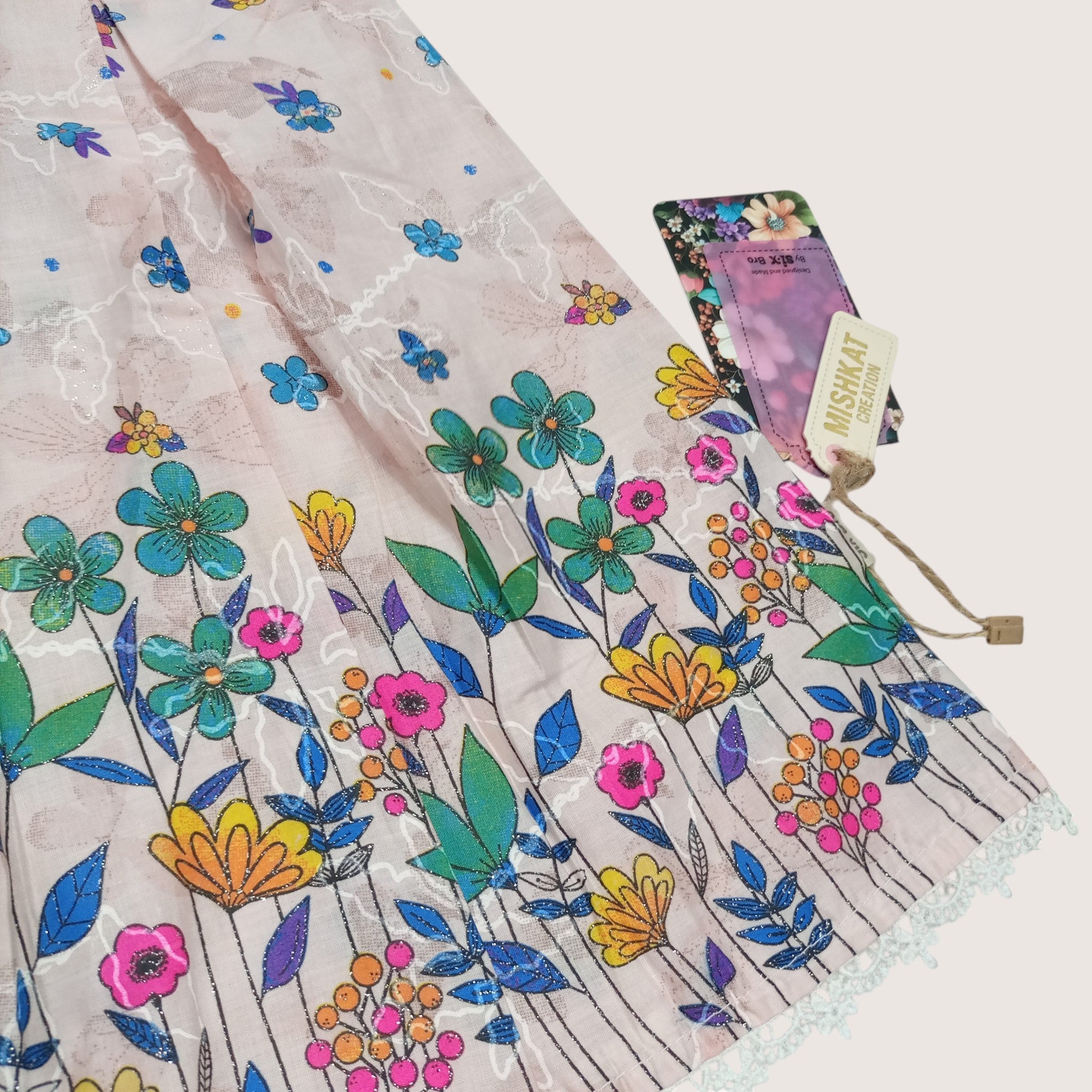 Girls Floral Frock with White Palazzo Pants