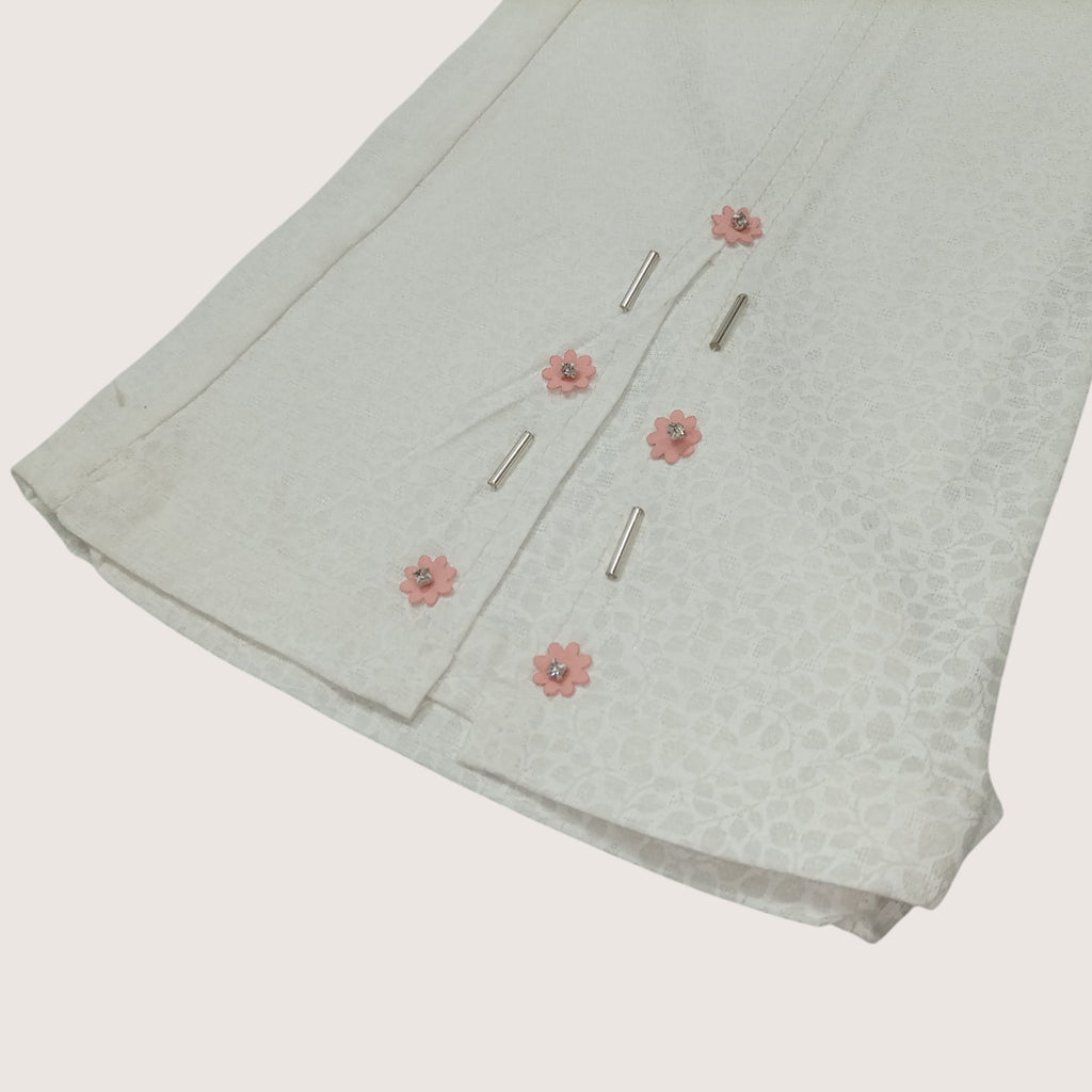 Girls Floral Frock with White Palazzo Pants