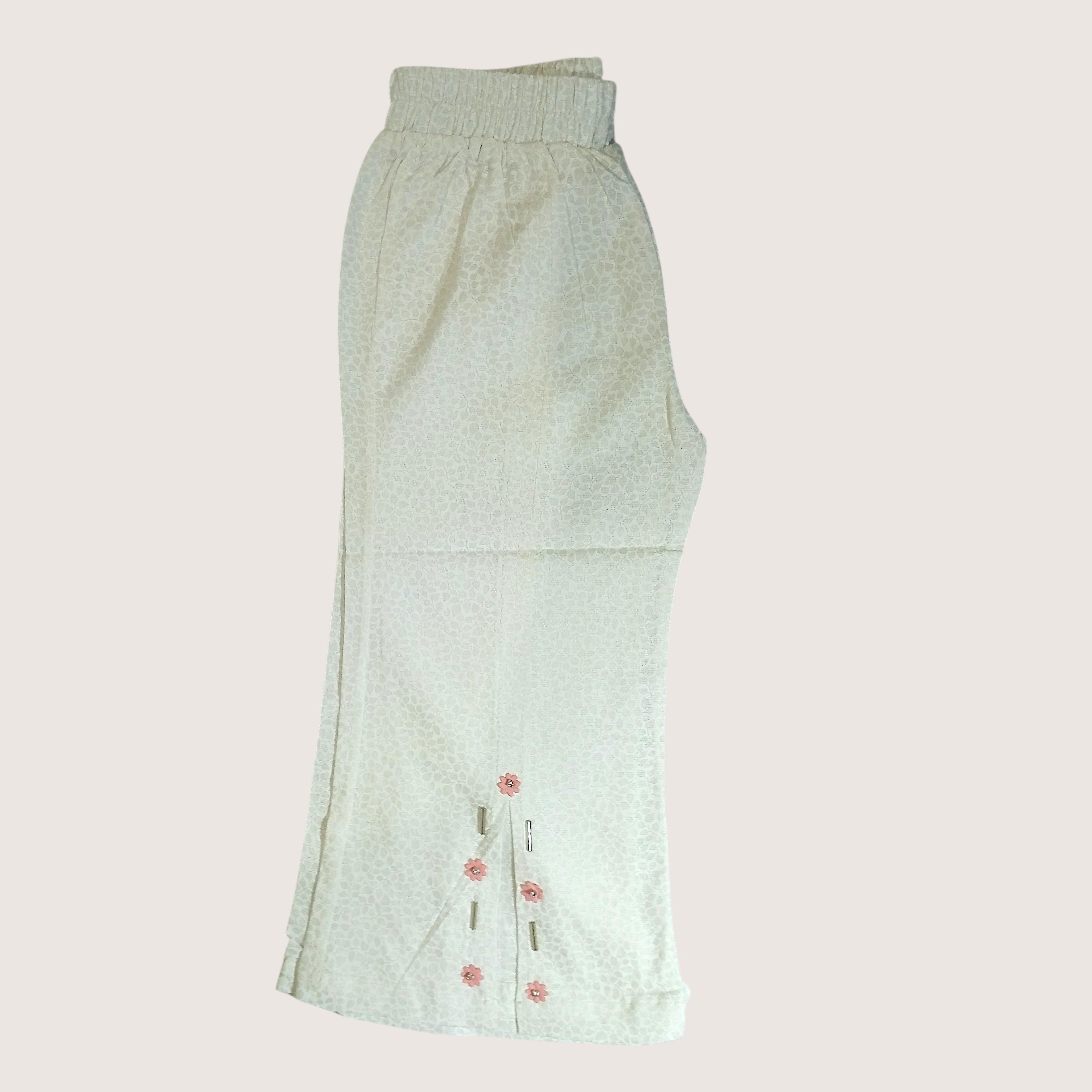 Girls Floral Frock with White Palazzo Pants