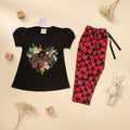 Girls Smile Floral Print 2-Piece Set