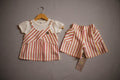 Girls Rainbow Stripe 3-Piece Set (Cami Top + White Tee + Shorts)